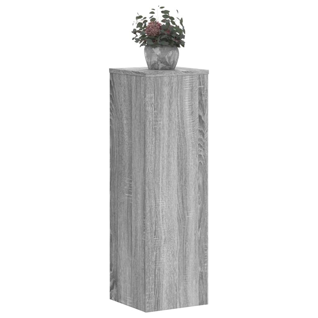 vidaXL Soportes de plantas 2 uds madera gris Sonoma 25x25x80 cm