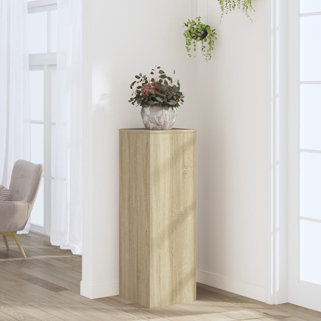 vidaXL Soportes de plantas madera ingeniería roble Sonoma 33x33x100 cm