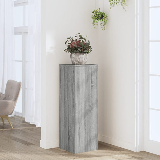 vidaXL Soportes de plantas madera ingeniería gris Sonoma 33x33x100cm