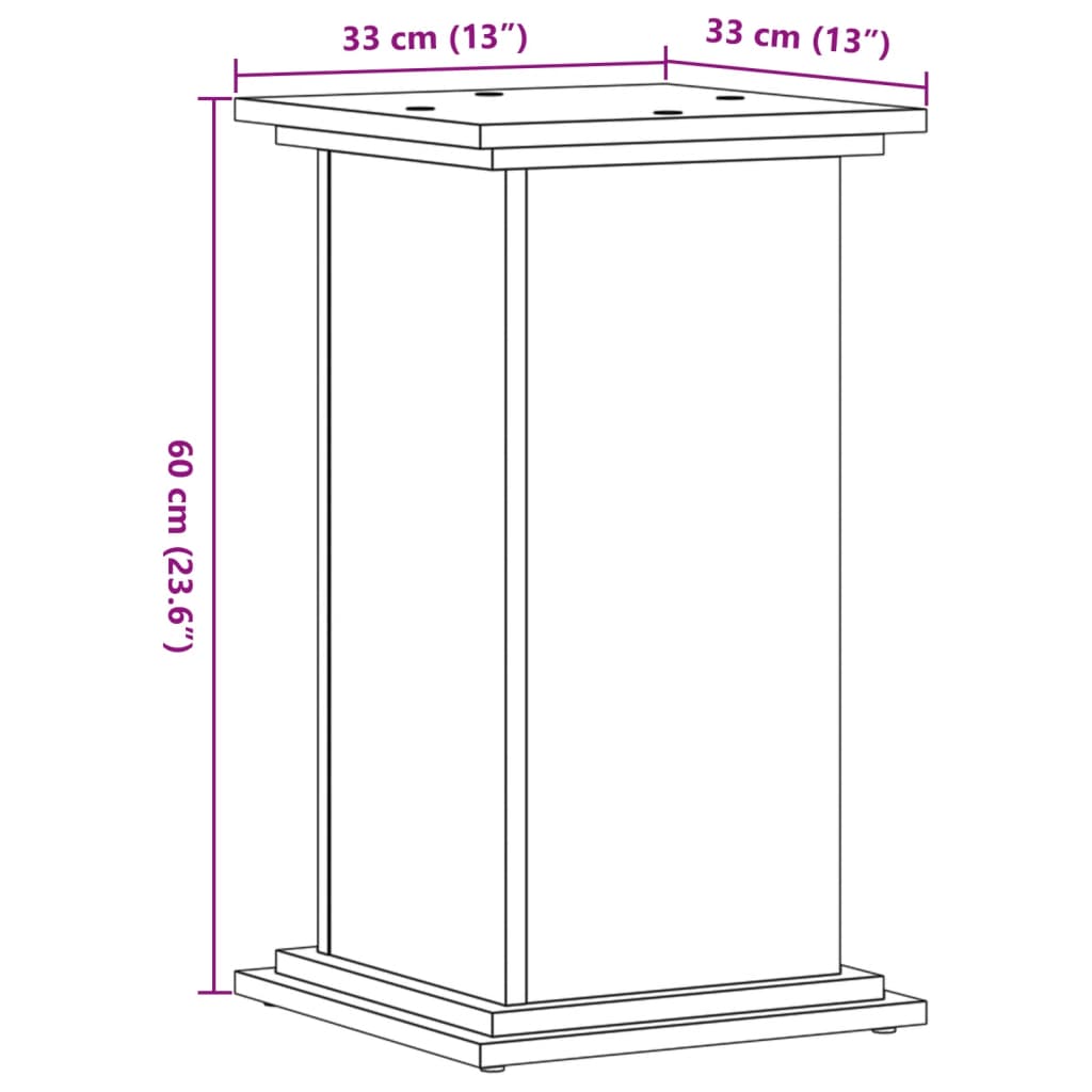 vidaXL Soportes para plantas madera de ingeniería blanco 33x33x60 cm