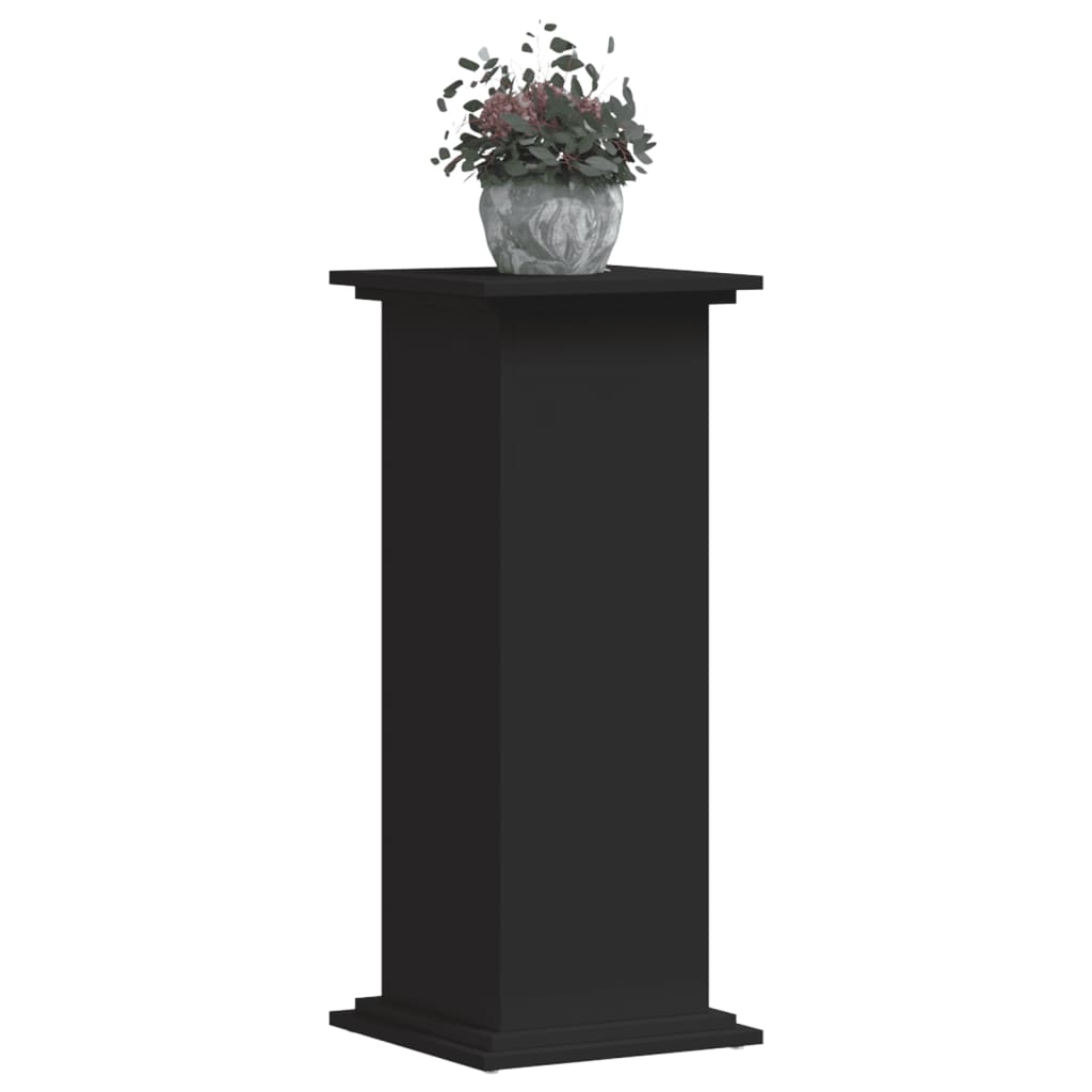 vidaXL Soportes para plantas madera de ingeniería negro 33x33x80 cm