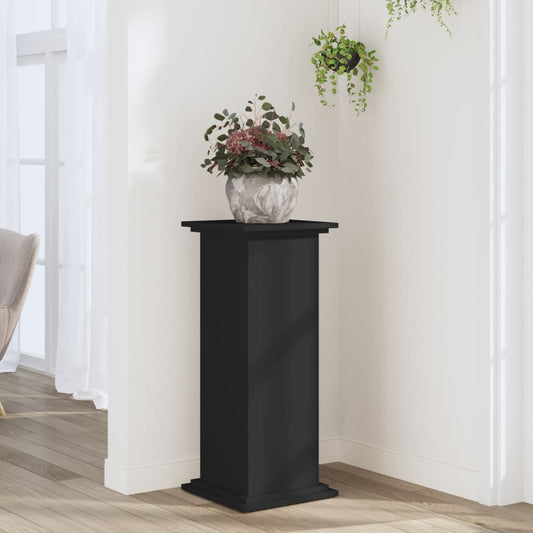 vidaXL Soportes para plantas madera de ingeniería negro 33x33x80 cm