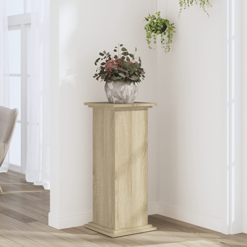 vidaXL Soportes de plantas madera ingeniería roble Sonoma 33x33x80 cm