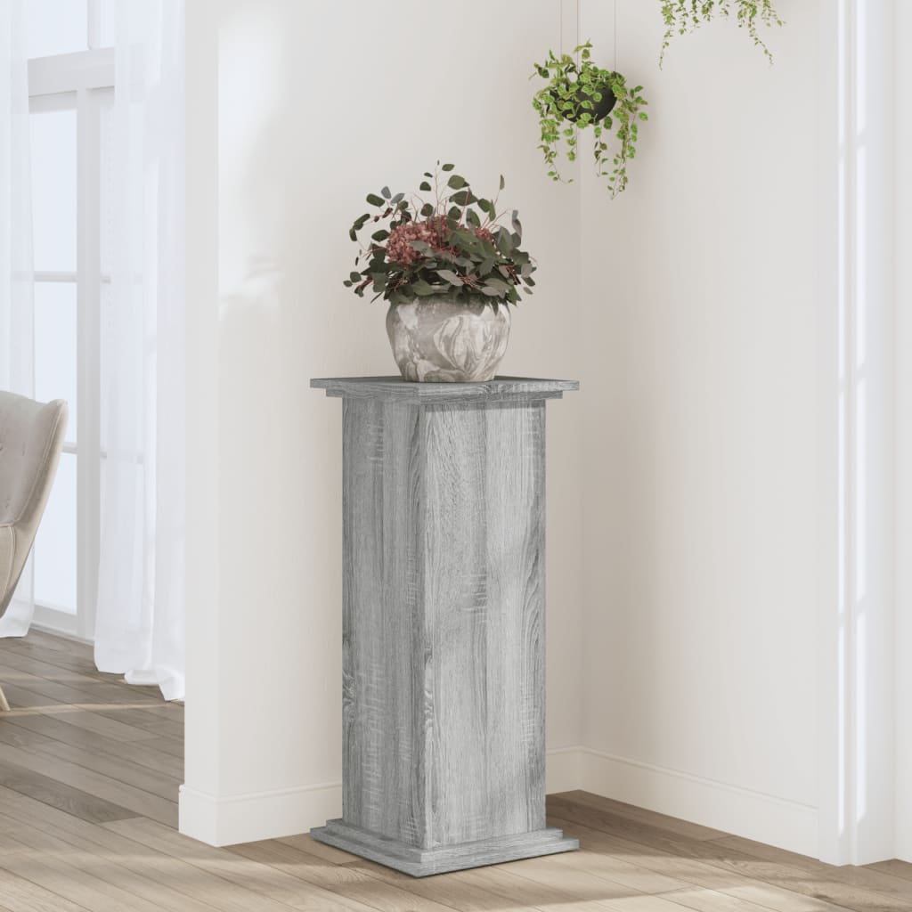 vidaXL Soportes de plantas madera ingeniería gris Sonoma 33x33x80 cm