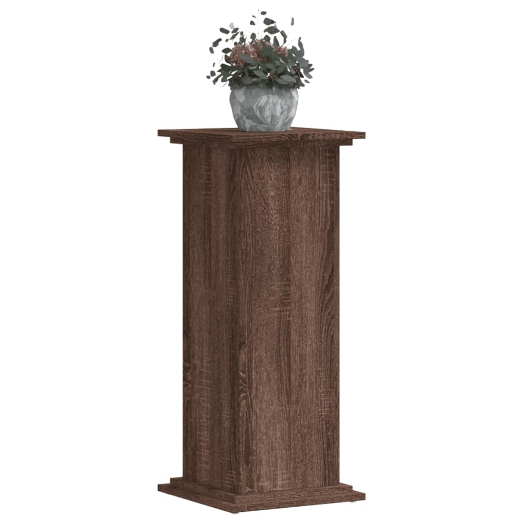 vidaXL Soportes de plantas madera ingeniería marrón roble 33x33x80 cm