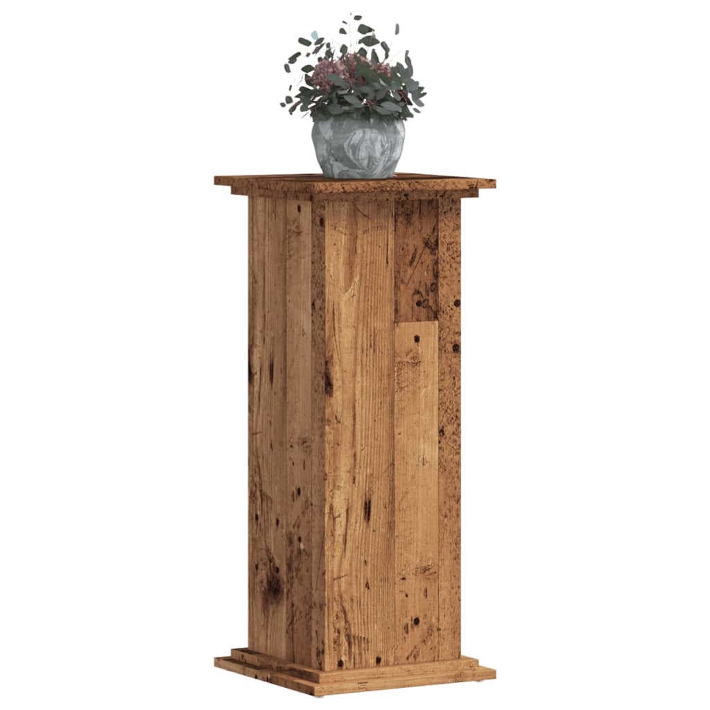 vidaXL Soportes de plantas madera ingeniería envejecida 33x33x80 cm