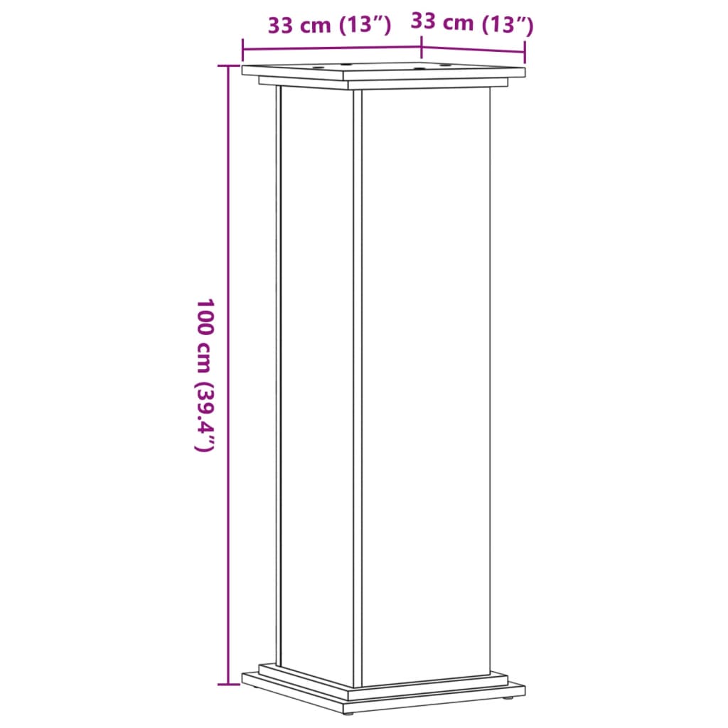 vidaXL Soportes para plantas madera de ingeniería blanco 33x33x100 cm