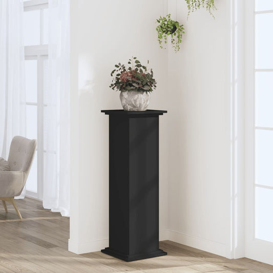 vidaXL Soportes para plantas madera de ingeniería negro 33x33x100 cm