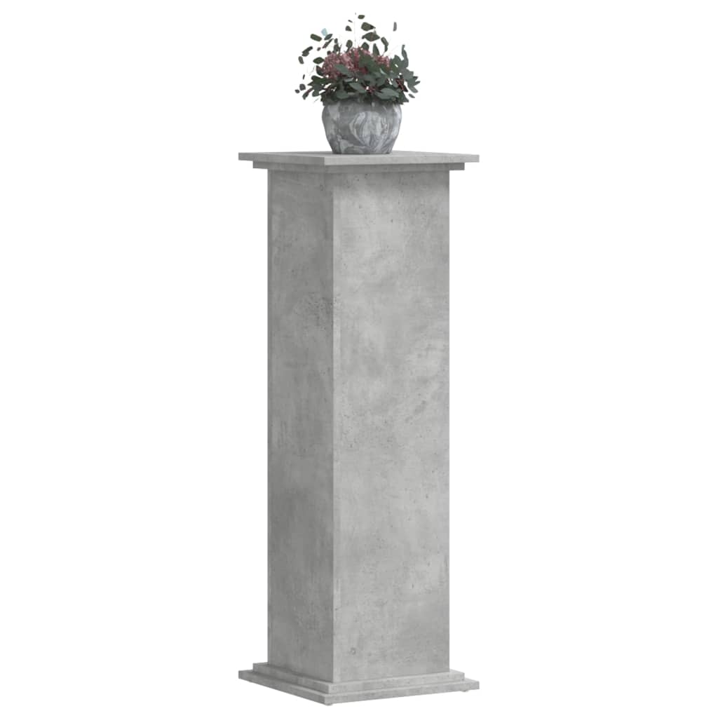 vidaXL Soportes de plantas madera ingeniería gris hormigón 33x33x100cm