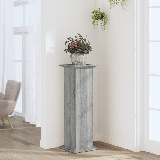 vidaXL Soportes de plantas madera ingeniería gris Sonoma 33x33x100cm