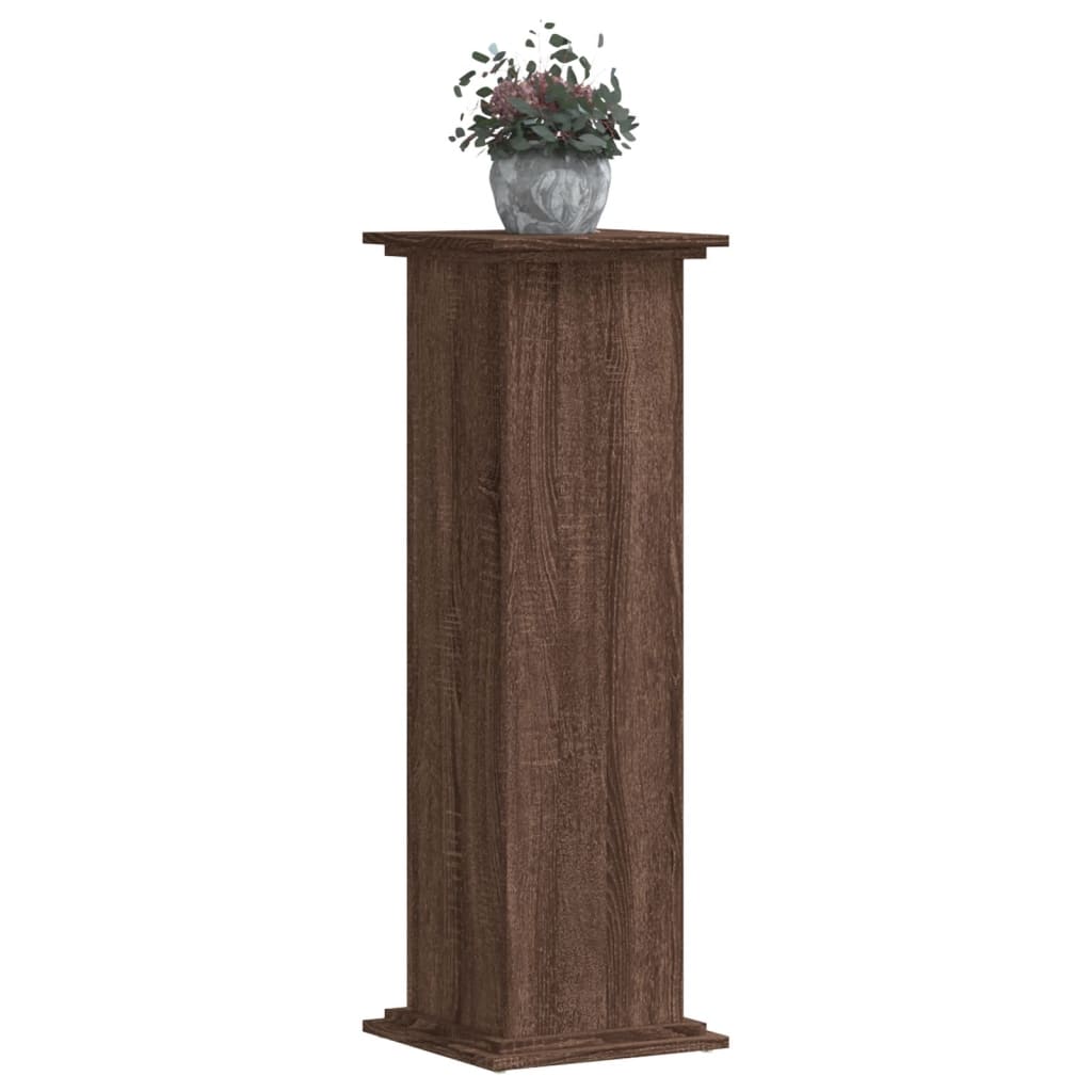 vidaXL Soportes de plantas madera ingeniería marrón roble 33x33x100 cm