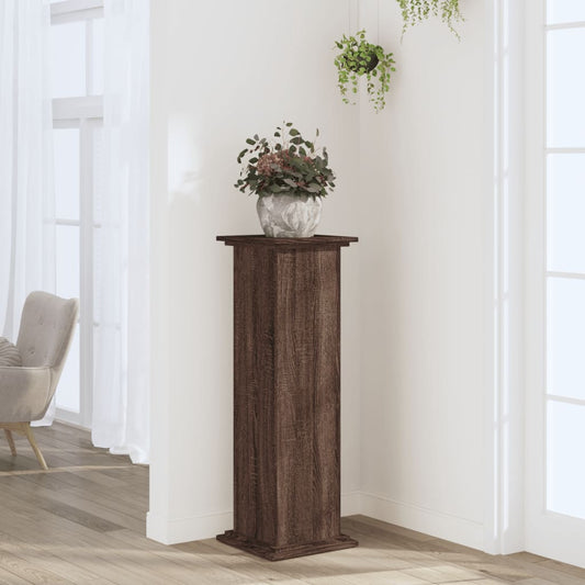 vidaXL Soportes de plantas madera ingeniería marrón roble 33x33x100 cm