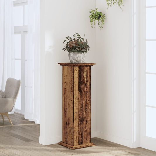 vidaXL Soportes de plantas madera ingeniería envejecida 33x33x100 cm