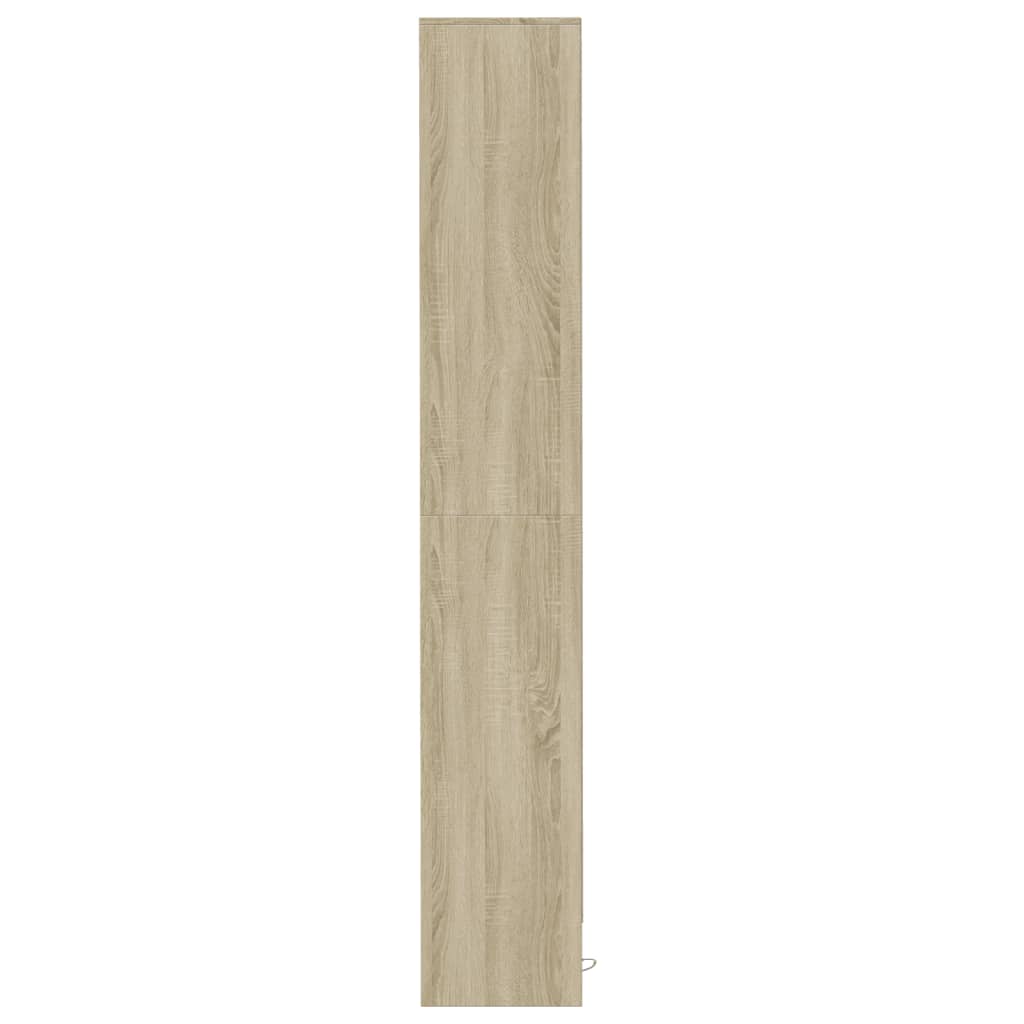 vidaXL Aparador con LED madera ingeniería roble Sonoma 36x32,5x200 cm