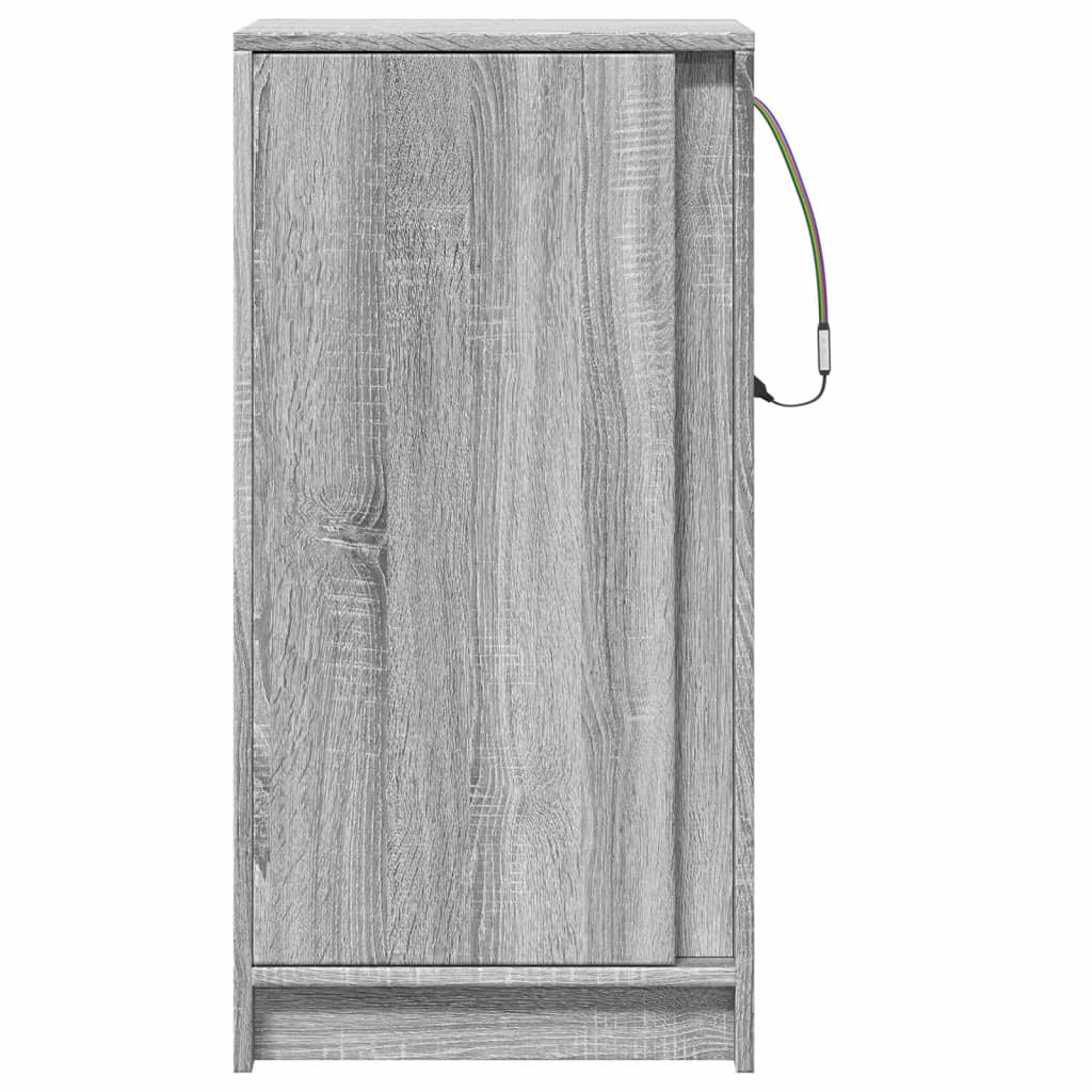 vidaXL Aparador con LED madera de ingeniería gris Sonoma 42,5x34x85 cm