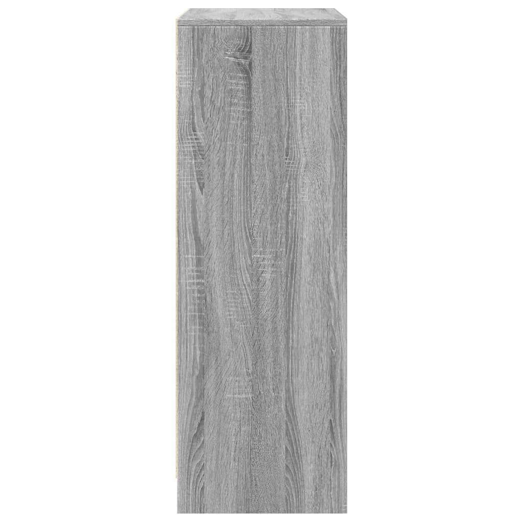 vidaXL Aparador con LED madera de ingeniería gris Sonoma 77x34x100 cm