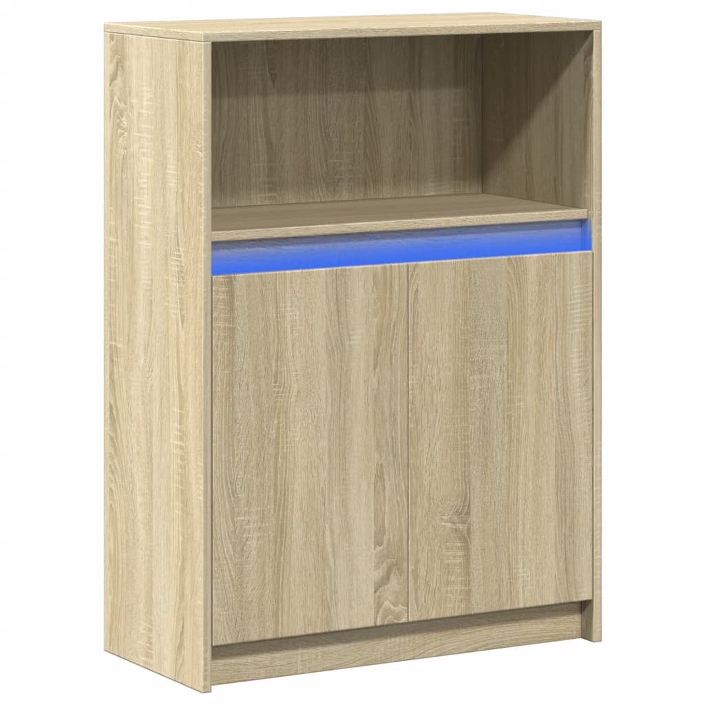 vidaXL Aparador con LED madera de ingeniería roble Sonoma 72x34x100 cm