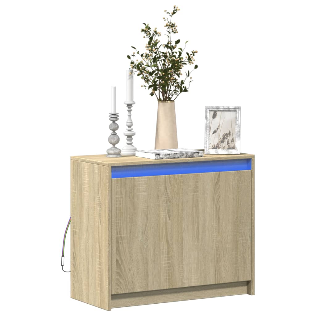 vidaXL Aparador con LED madera de ingeniería roble Sonoma 72x34x61 cm