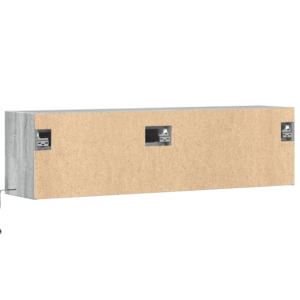 vidaXL Mueble de TV de pared con luces LED gris Sonoma 140x31x38 cm