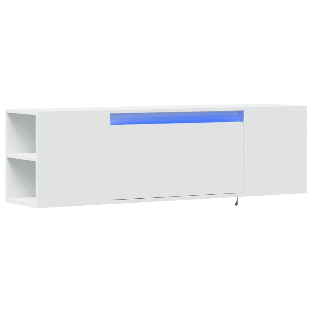 vidaXL Mueble de TV de pared con luces LED blanco 135x31x39,5 cm