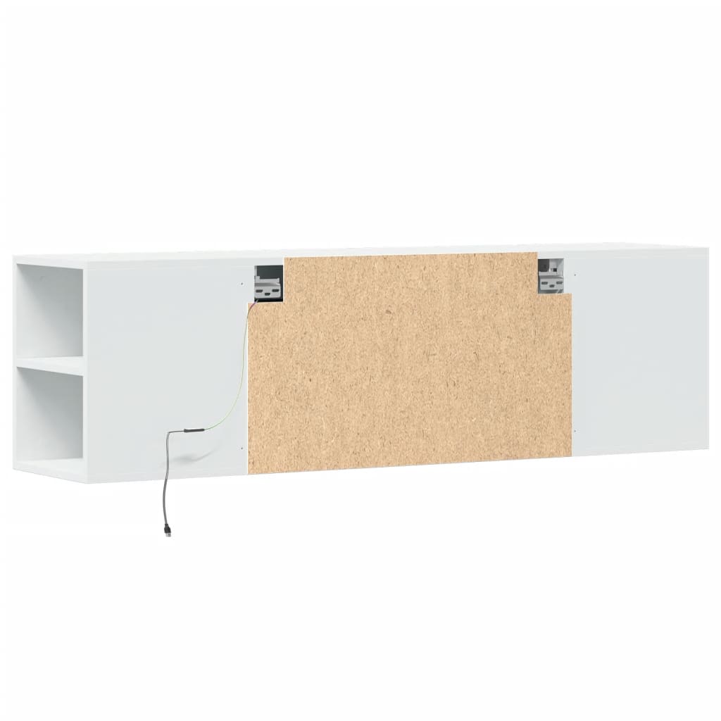 vidaXL Mueble de TV de pared con luces LED blanco 135x31x39,5 cm