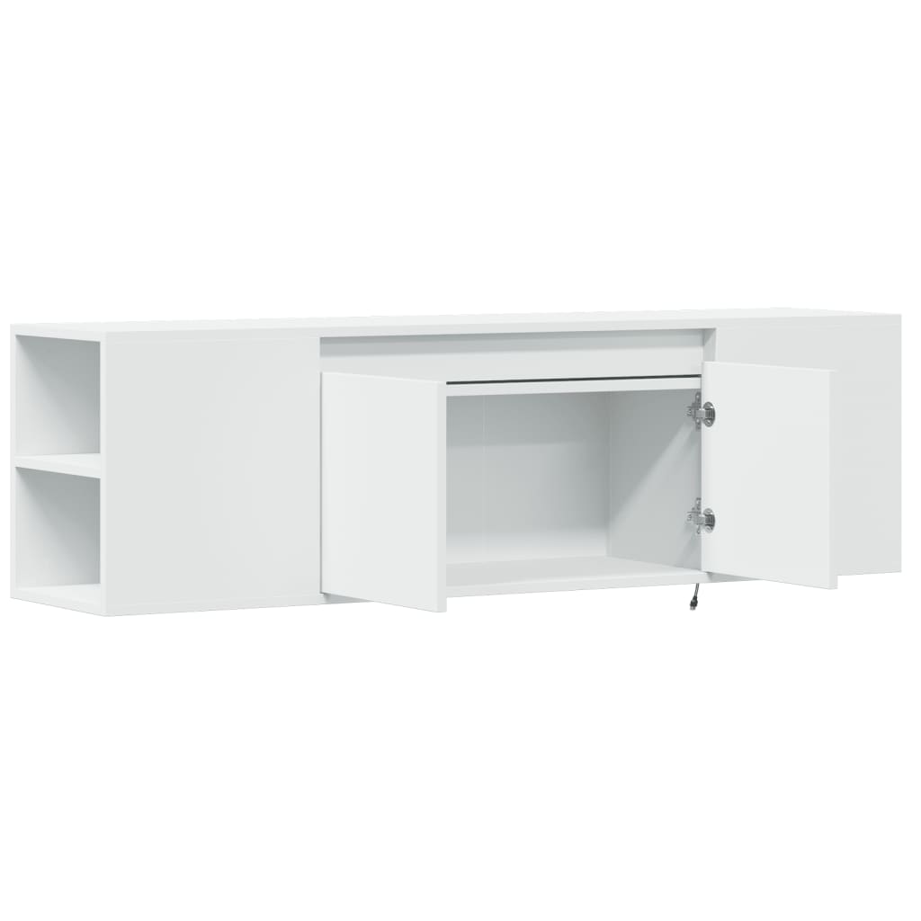 vidaXL Mueble de TV de pared con luces LED blanco 135x31x39,5 cm