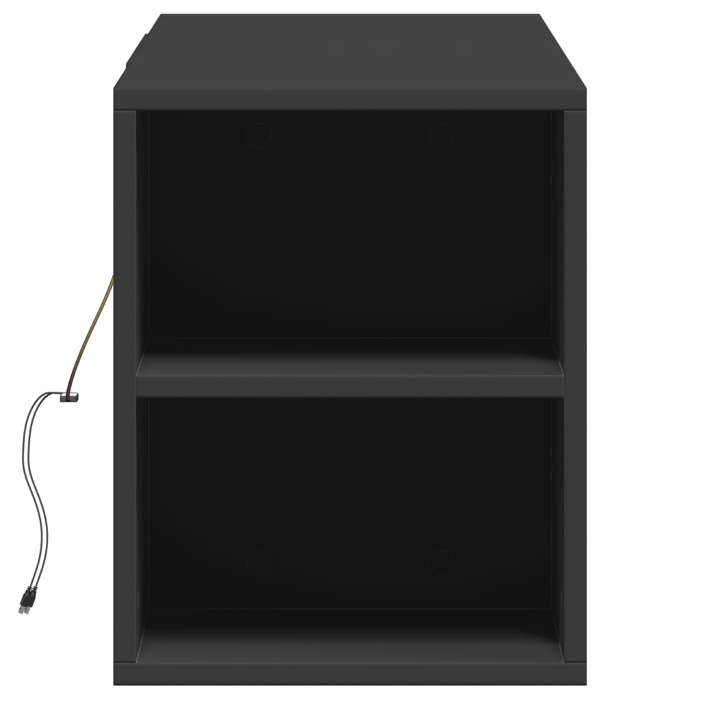 vidaXL Mueble de TV de pared con luces LED negro 135x31x39,5 cm