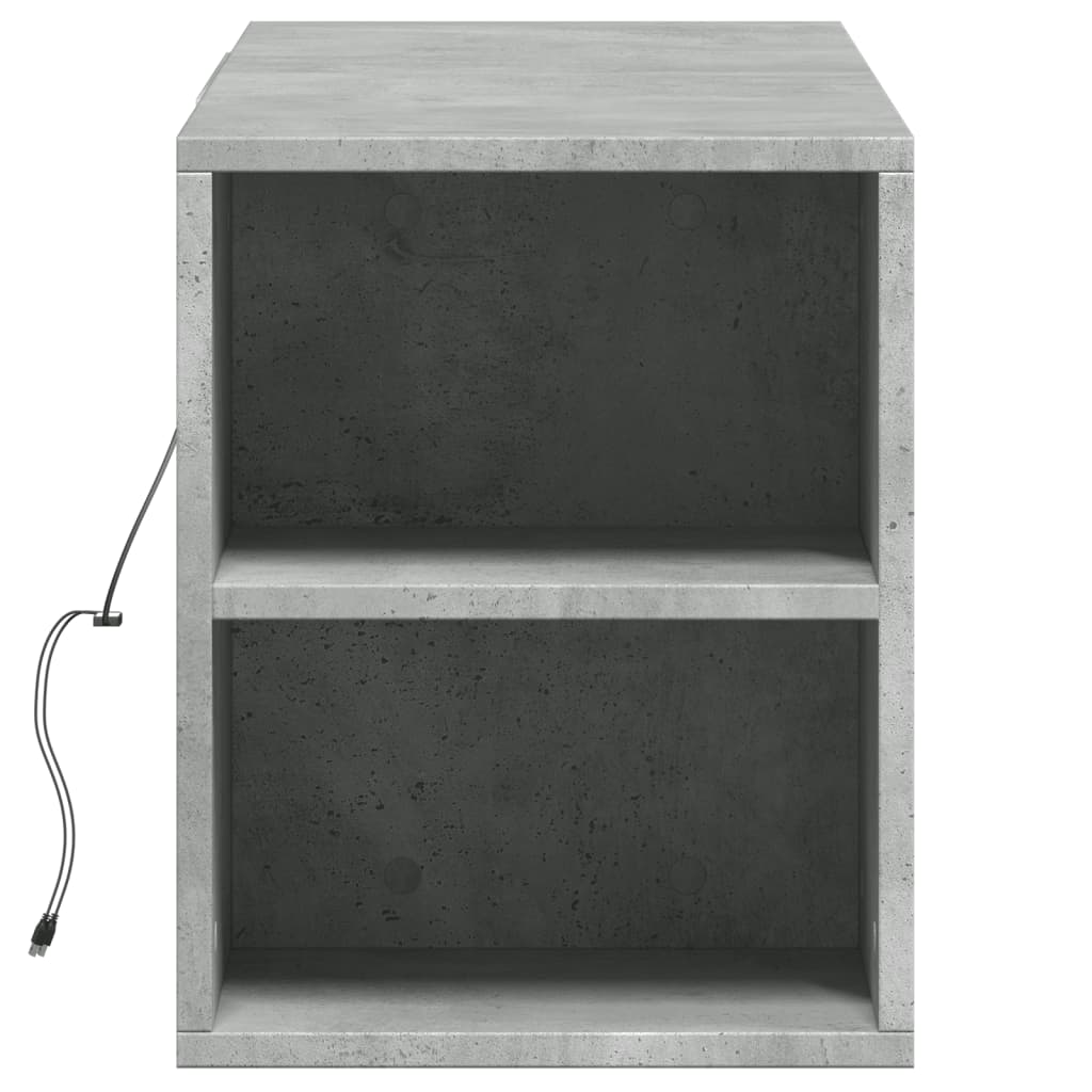 vidaXL Mueble de TV de pared luces LED gris hormigón 135x31x39,5 cm