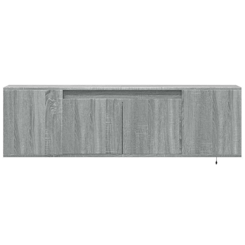 vidaXL Mueble de TV de pared con luces LED gris Sonoma 135x31x39,5 cm