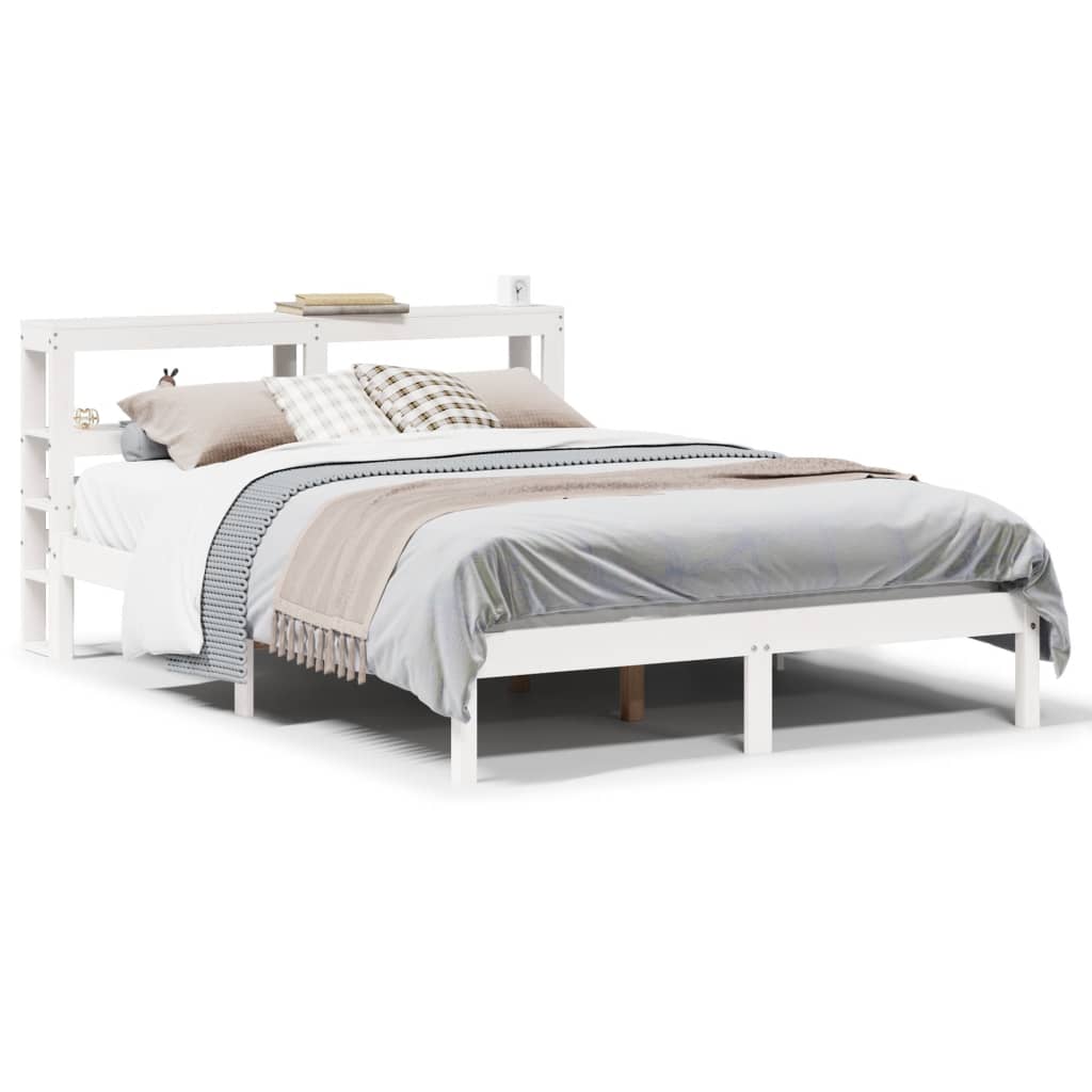 vidaXL Estructura de cama sin colchón madera maciza blanca 120x190 cm