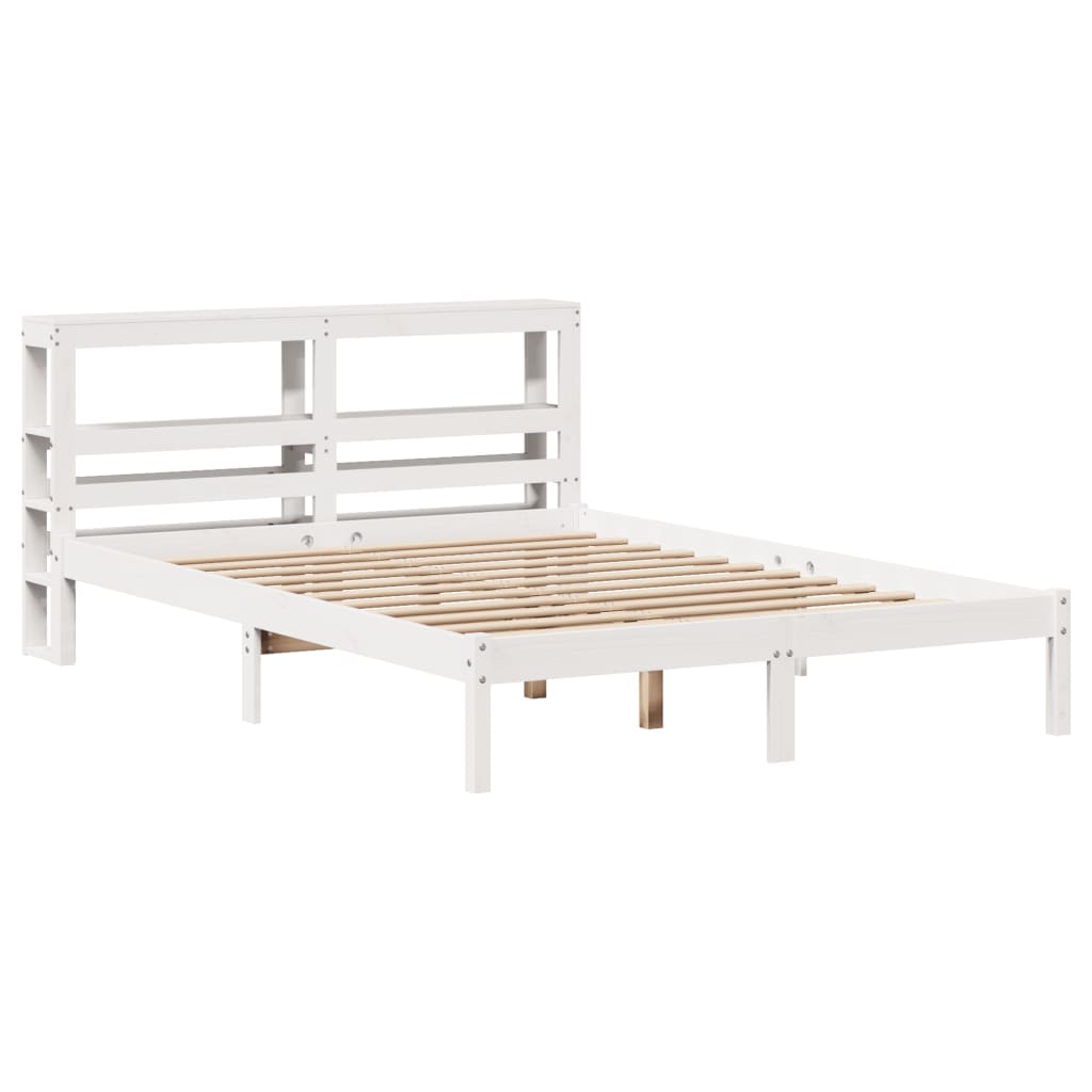 vidaXL Estructura de cama sin colchón madera maciza blanca 120x190 cm