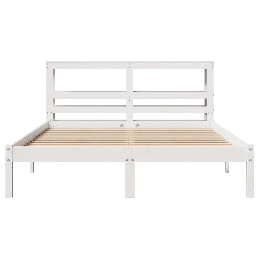 vidaXL Estructura de cama sin colchón madera maciza blanca 120x190 cm