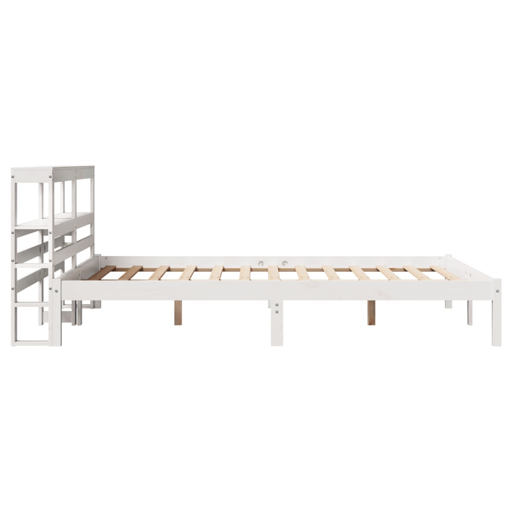 vidaXL Estructura de cama sin colchón madera maciza blanca 120x190 cm