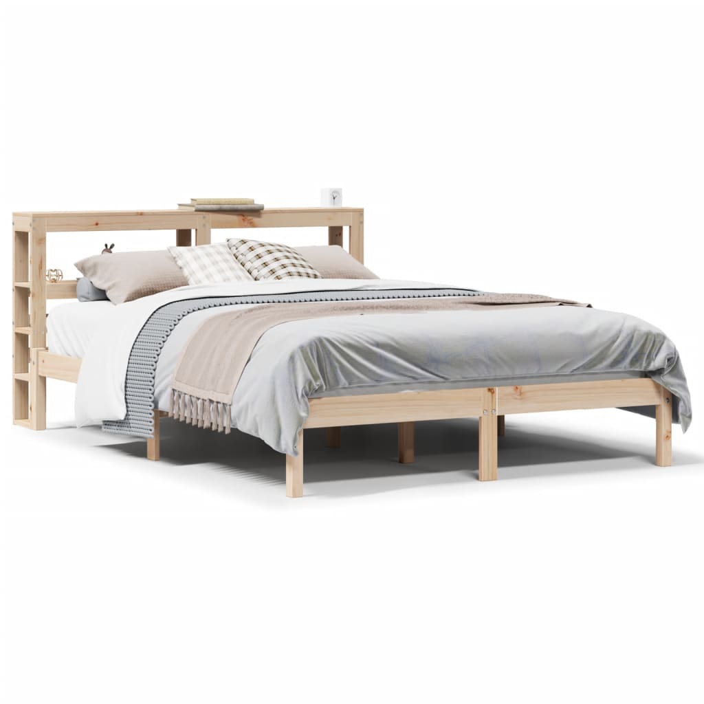 vidaXL Estructura de cama sin colchón madera de pino blanco 150x200 cm