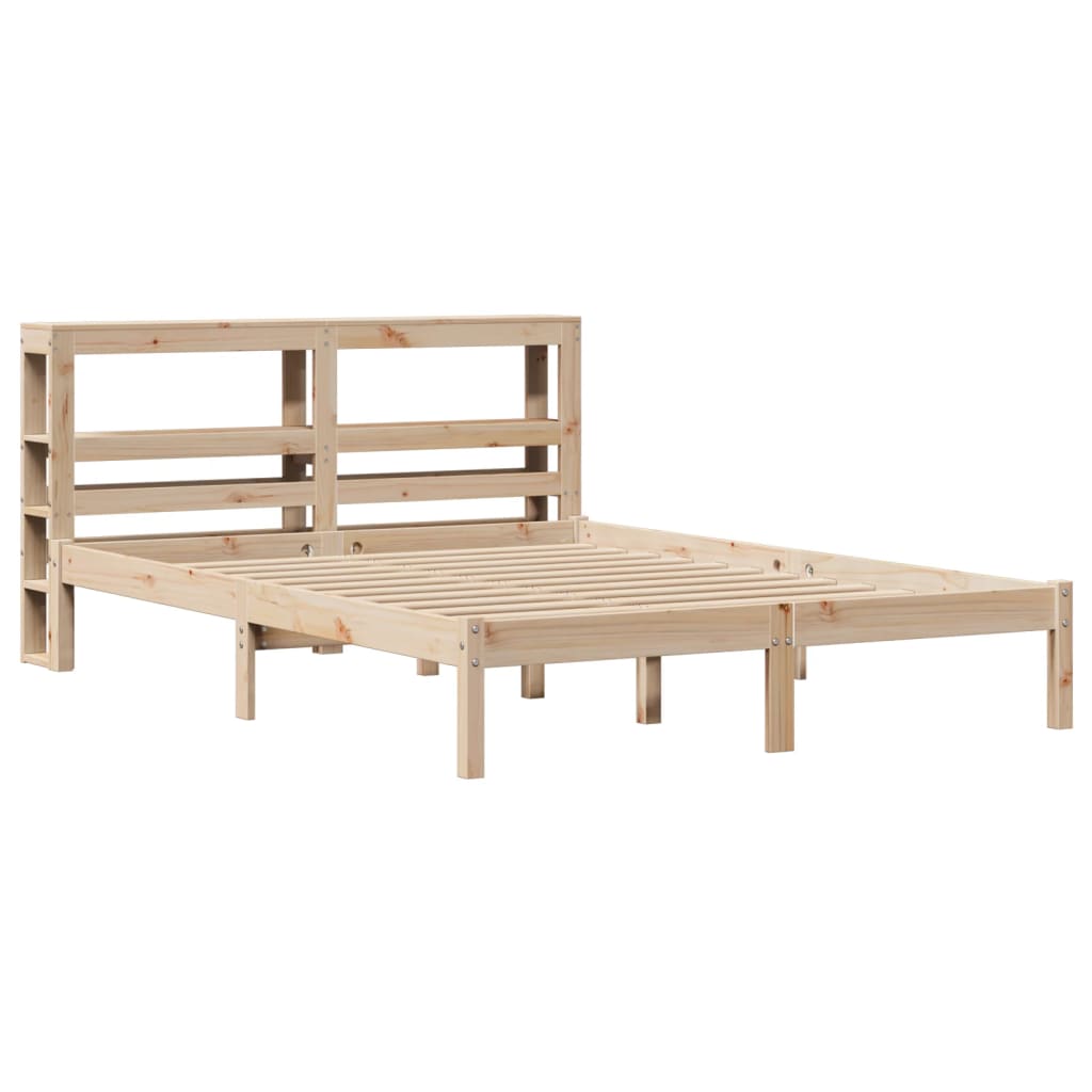 vidaXL Estructura de cama sin colchón madera de pino blanco 150x200 cm