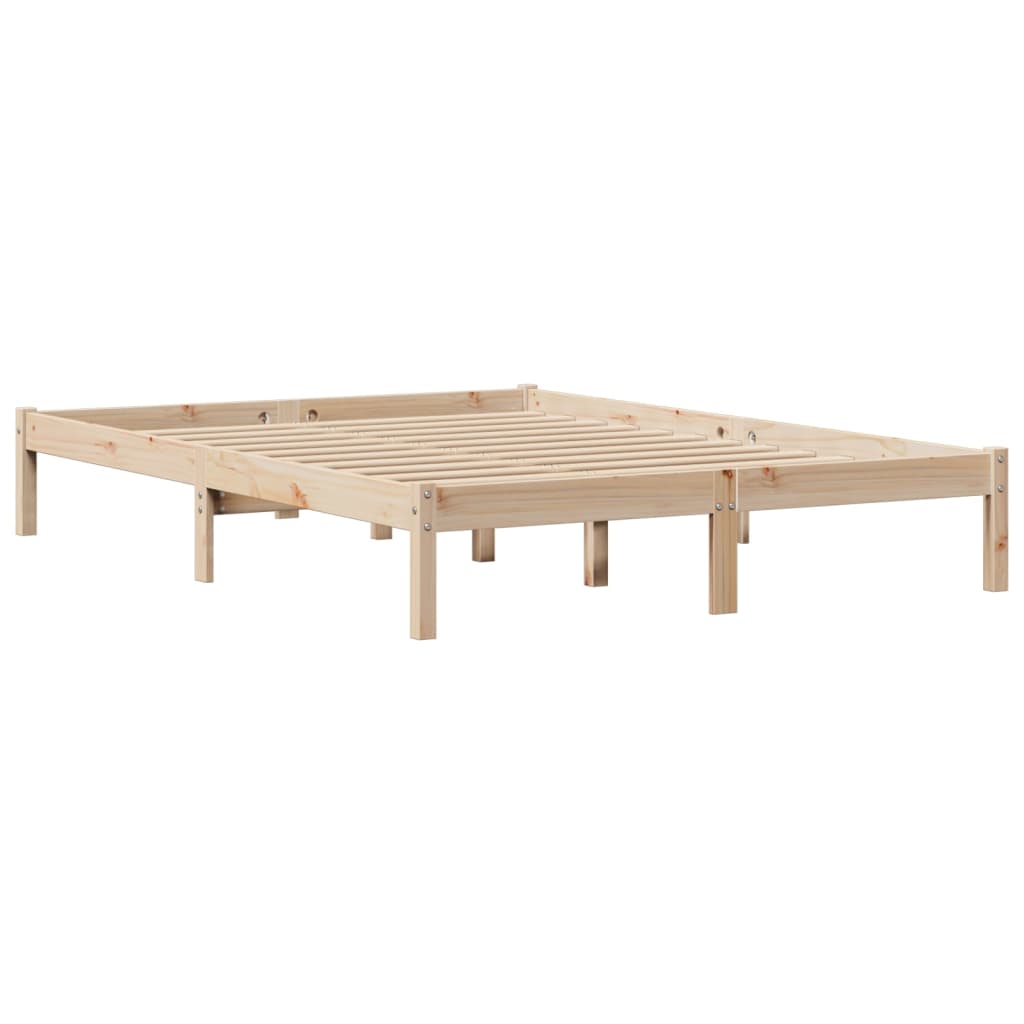 vidaXL Estructura de cama sin colchón madera de pino blanco 150x200 cm