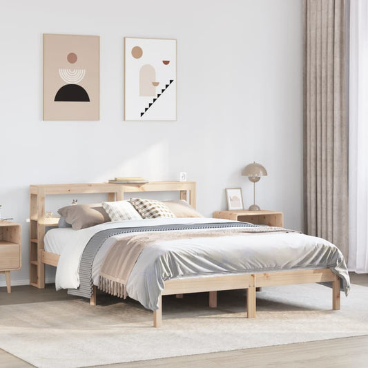 vidaXL Estructura de cama sin colchón madera de pino blanco 150x200 cm