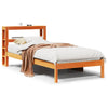 vidaXL Estructura cama con cabecero madera pino marrón cera 75x190 cm