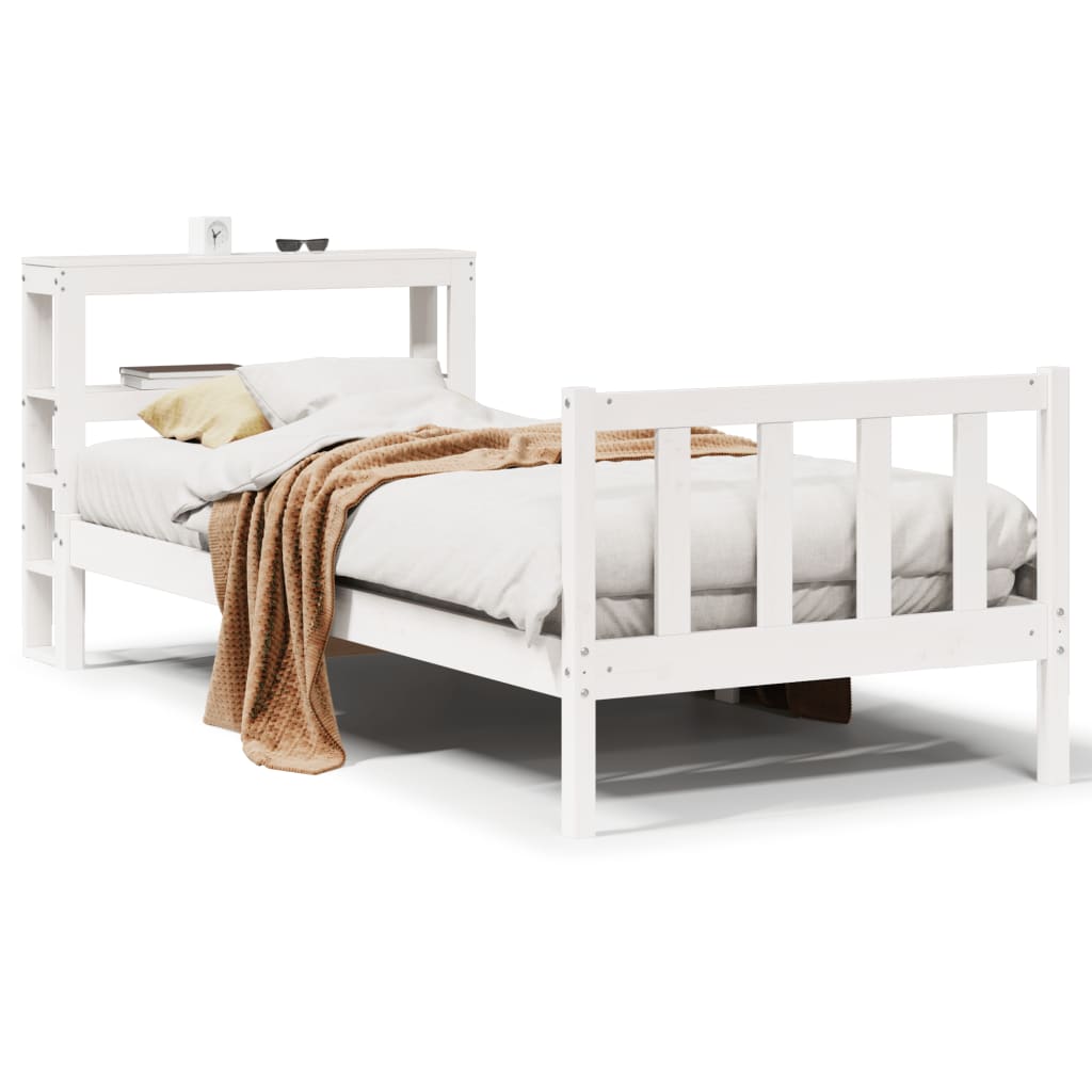 vidaXL Estructura de cama sin colchón madera maciza blanca 90x190 cm