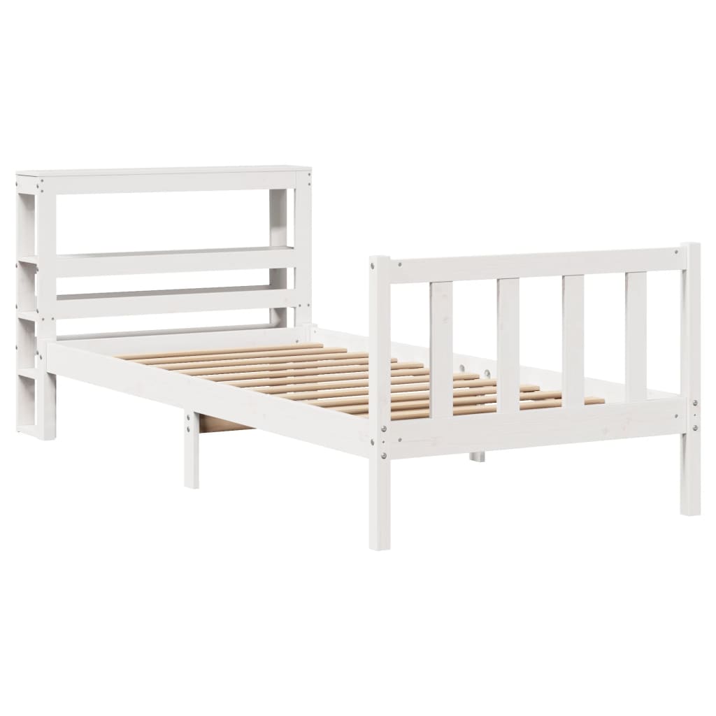 vidaXL Estructura de cama sin colchón madera maciza blanca 90x190 cm