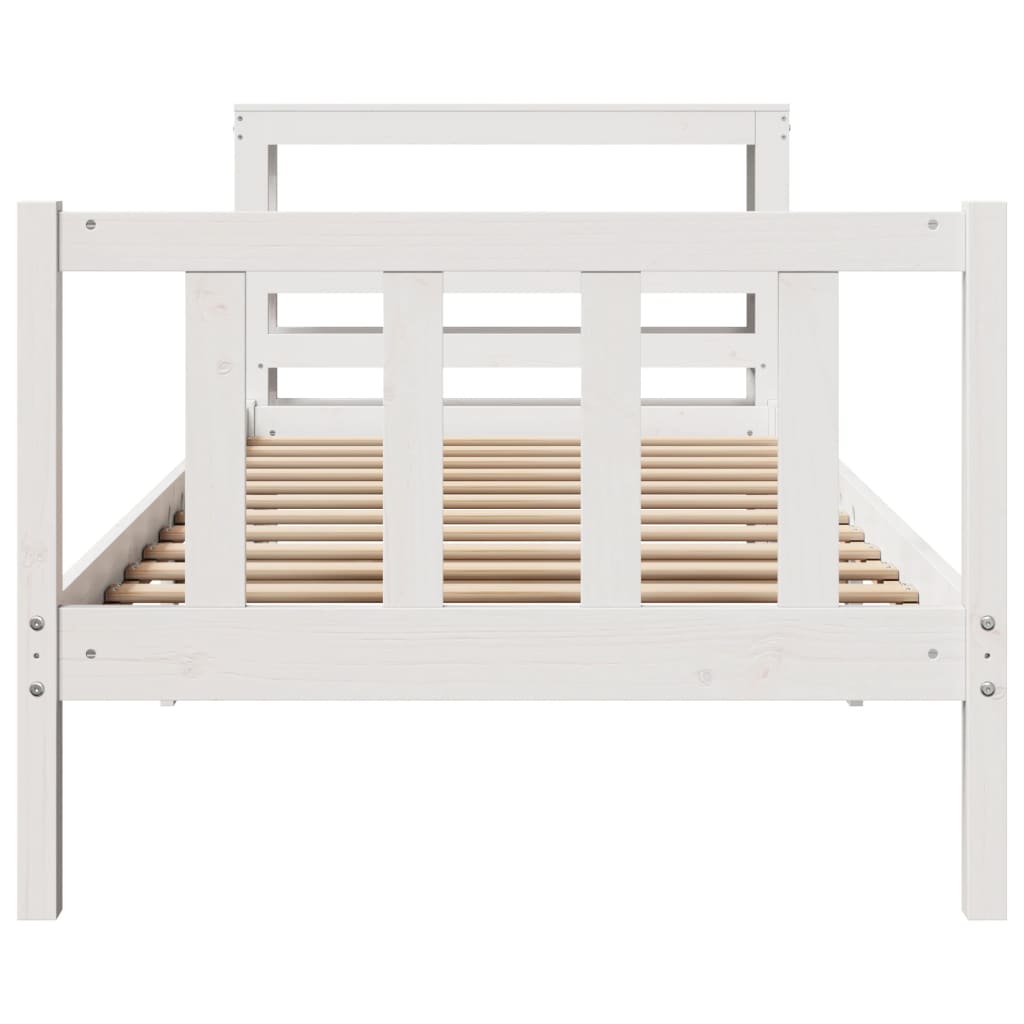 vidaXL Estructura de cama sin colchón madera maciza blanca 90x190 cm