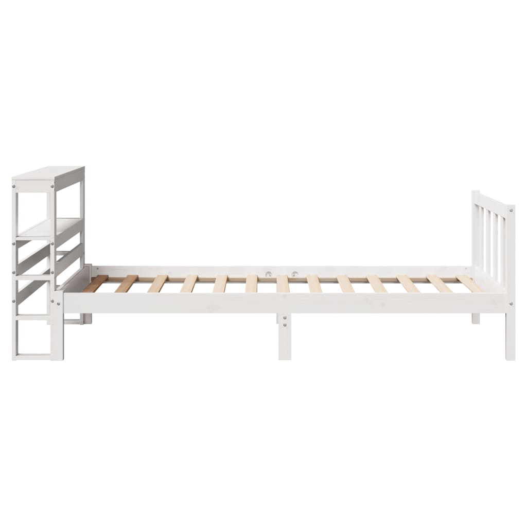 vidaXL Estructura de cama sin colchón madera maciza blanca 90x190 cm