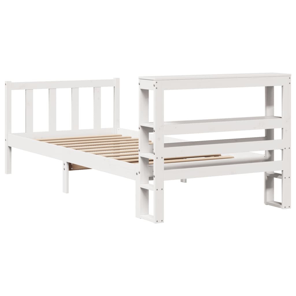 vidaXL Estructura de cama sin colchón madera maciza blanca 90x190 cm