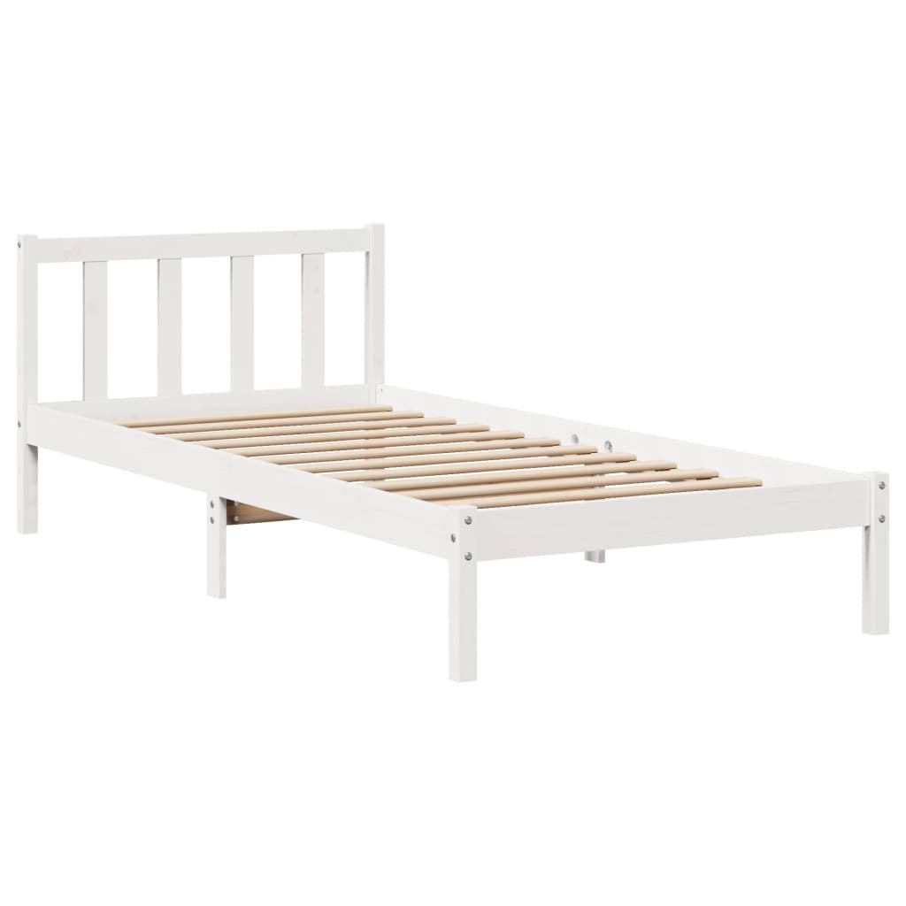 vidaXL Estructura de cama sin colchón madera maciza blanca 90x190 cm