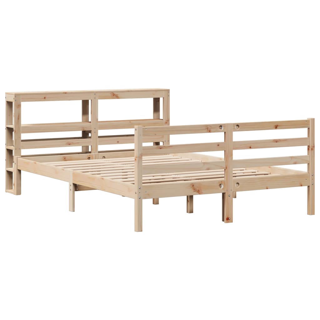 vidaXL Estructura de cama sin colchón madera de pino blanco 150x200 cm