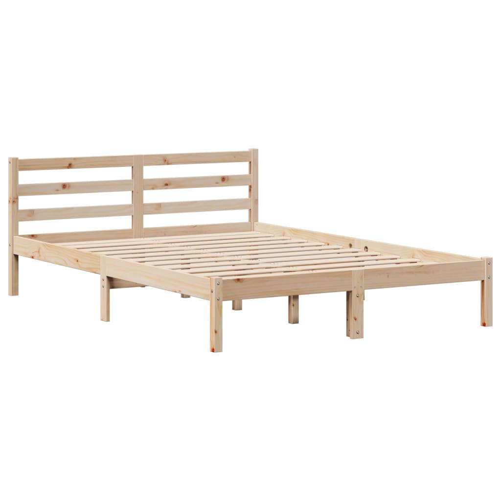 vidaXL Estructura de cama sin colchón madera de pino blanco 150x200 cm