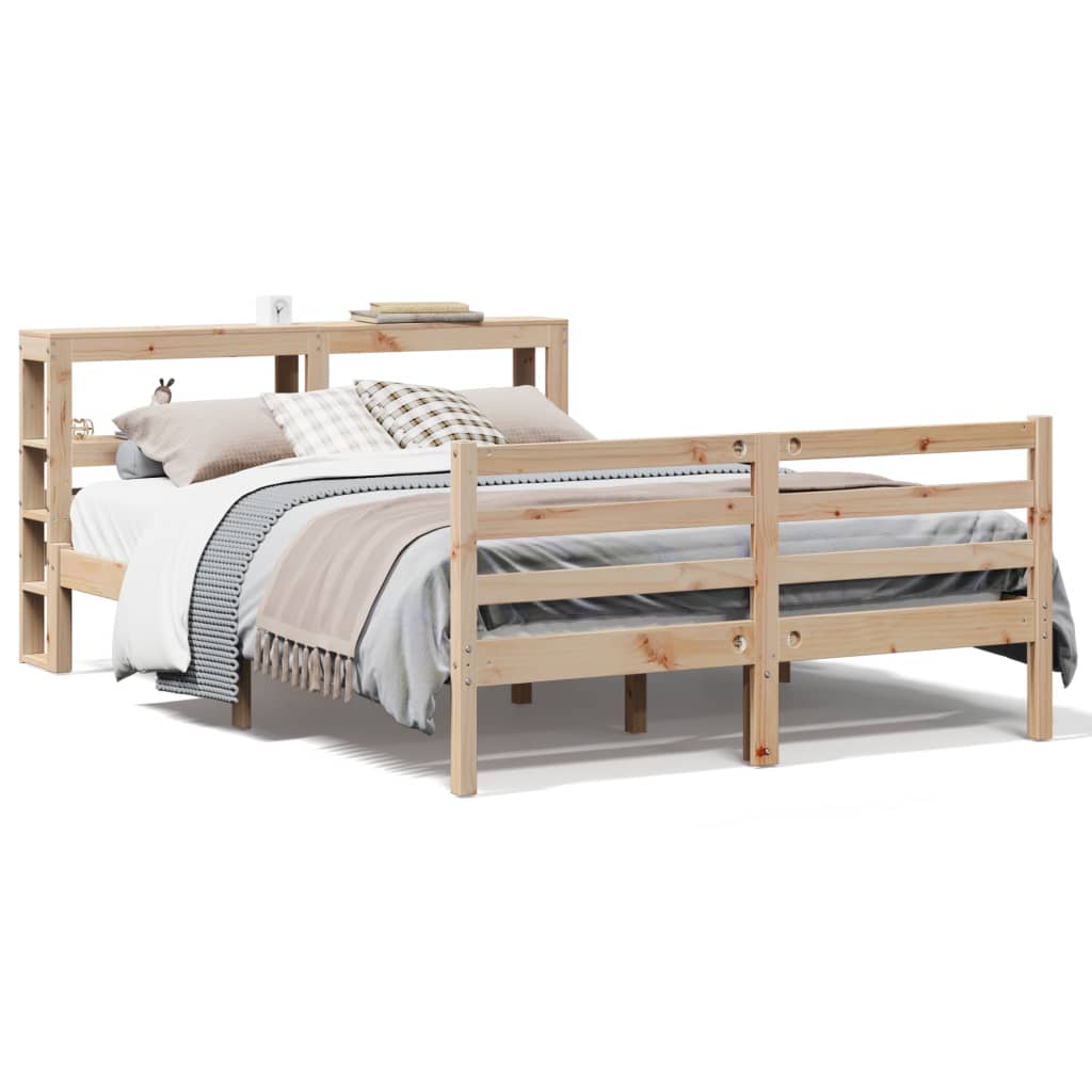 vidaXL Estructura de cama sin colchón madera de pino blanco 150x200 cm