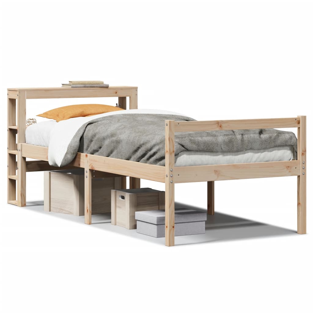 vidaXL Cama personas mayores con cabecero madera maciza pino 75x190 cm