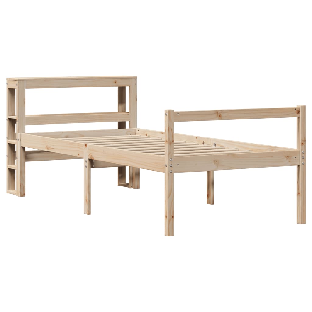 vidaXL Cama personas mayores con cabecero madera maciza pino 75x190 cm