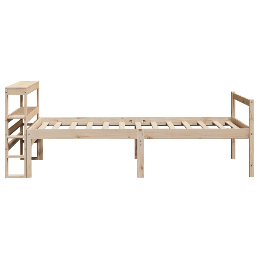 vidaXL Cama personas mayores con cabecero madera maciza pino 75x190 cm